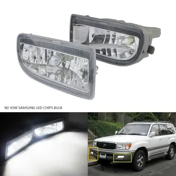 

ANGRONG Front Fog Light DRL 45W LED Bulbs L&R For Toyota Land Cruiser Amazon 1998-07