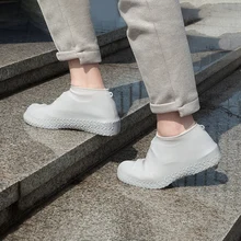 1 Pasang Silikon Dapat Digunakan Kembali Lateks Tahan Air Hujan Sepatu Covers Slip-Tahan Hujan Boot Motor Sepeda Overshoes Aksesoris Sepatu(China)