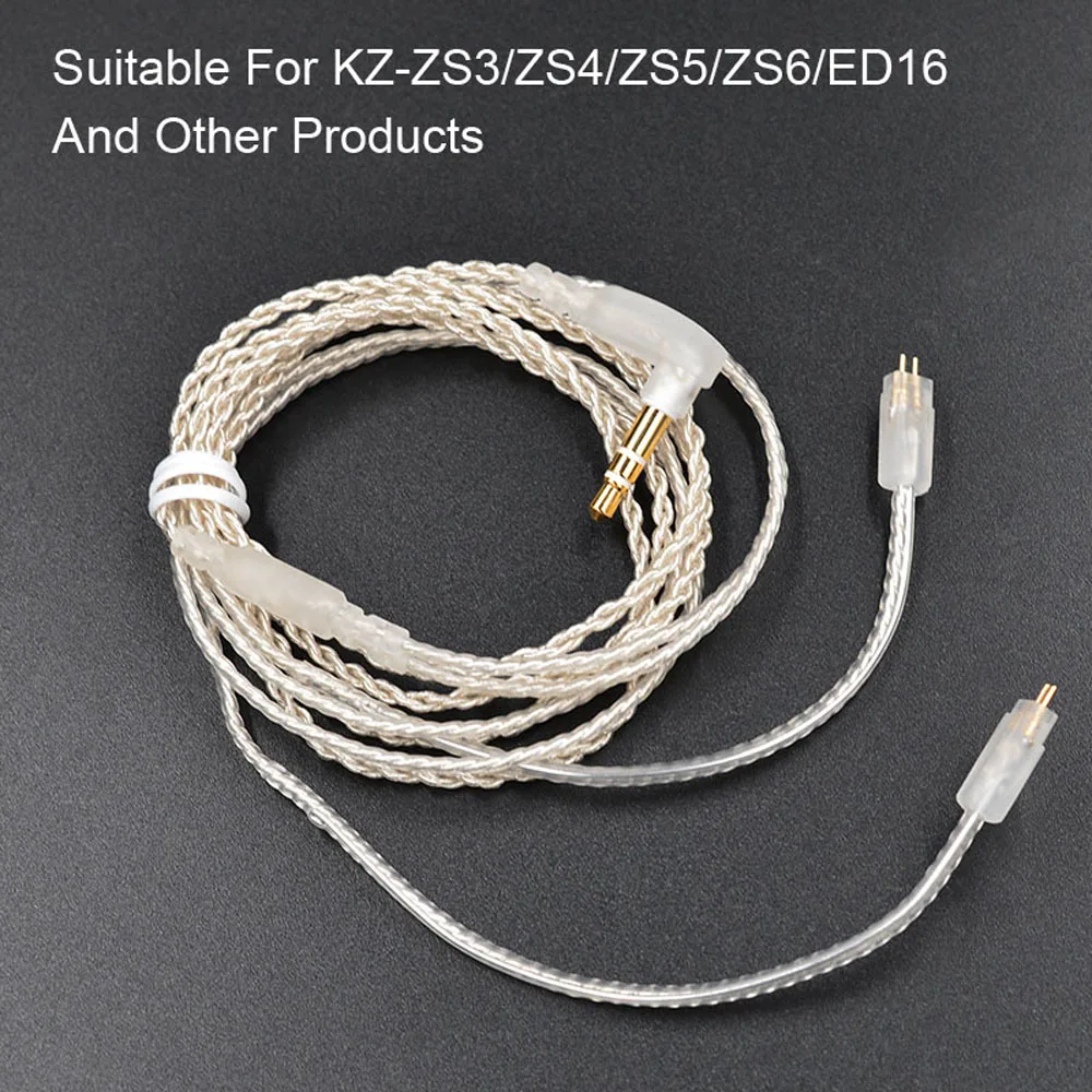 Серебристый Улучшенный кабель для наушников KZ ZS10/ZSA/ZS6 съемный аудиошнур 3 5 мм