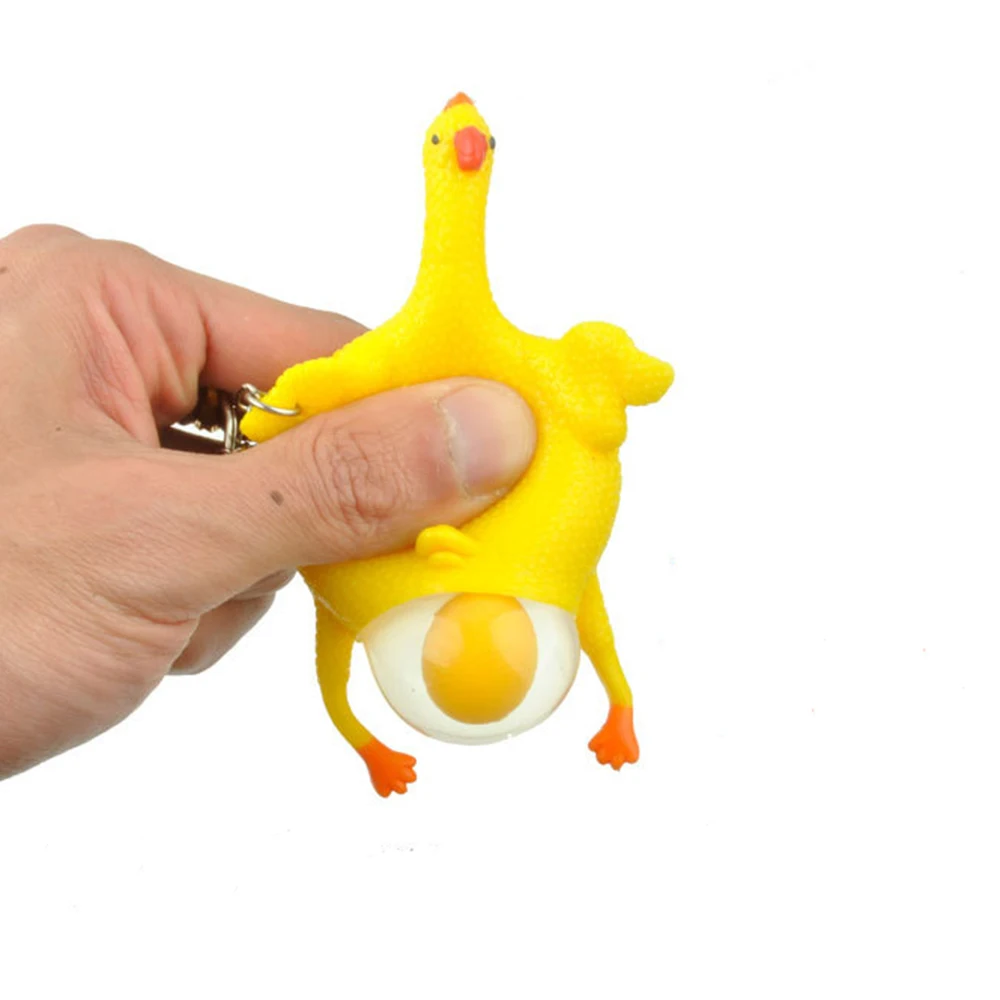 SUTI курица несущий яйцевые брелки приклеивающийся вентиляционный шалость озорной спуфинга настроение успокаивающий, для сжимания с подвохом смешной подарок ключ Chai