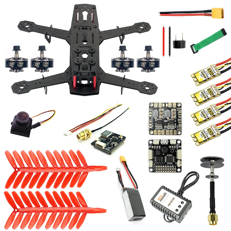 

250 Full Set DIY FPV Quadcopter Camera Drone 250MM Carbon Fiber Frame SP Racing F3 Flight Control Raptor BLS Pro-30A ESC 700TVL