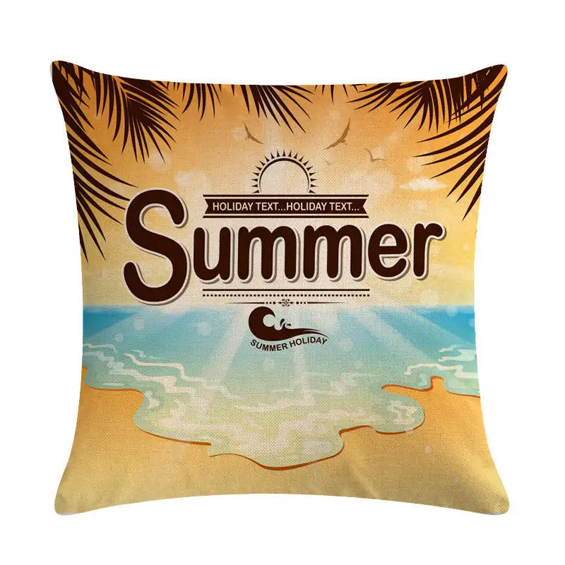 Seaside Beach Print Cushion Cover Summer Time Coconut Tree Linen Pillow Covers Decorative for Sofa Couch Living Room Home Decor Seaside Beach Print Cushion Cover Summer Time Coconut Tree Linen Pillow Covers Decorative for Sofa Couch Living Room Home Decor
