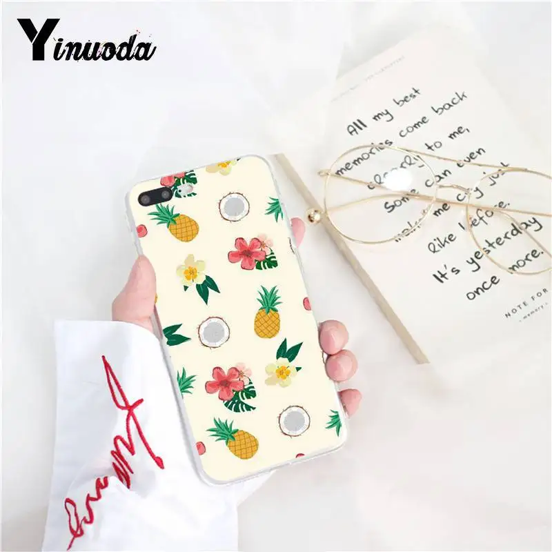 Yinuoda Модный милый с рисунком кактуса ананаса Женский Для iPhoneX XSMAX 6 6s 7 7plus 8 8plus 5