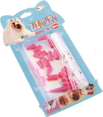 Carrywon 20 шт Мягкие колпачки для ногтей для домашних кошек кошачья лапа уход за когтями контроль красочные колпачки для ногтей большой размер для собак XS-XXL - Цвет: Hot Pink
