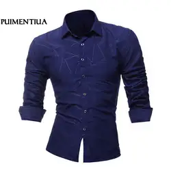 2018 для мужчин формальные рубашки для мальчиков французский манжеты Мужская классическая рубашка однотонные модные запонки Премиум