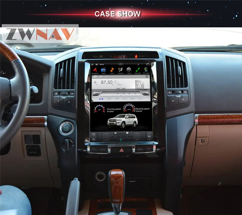 Best ZWNVA Tesla Style IPS Screen For TOYOTA LAND CRUISER LC200 2008-2015 Android 6.0 RAM 2GB ROM 64GB Car GPS Navigation Haedunit 4
