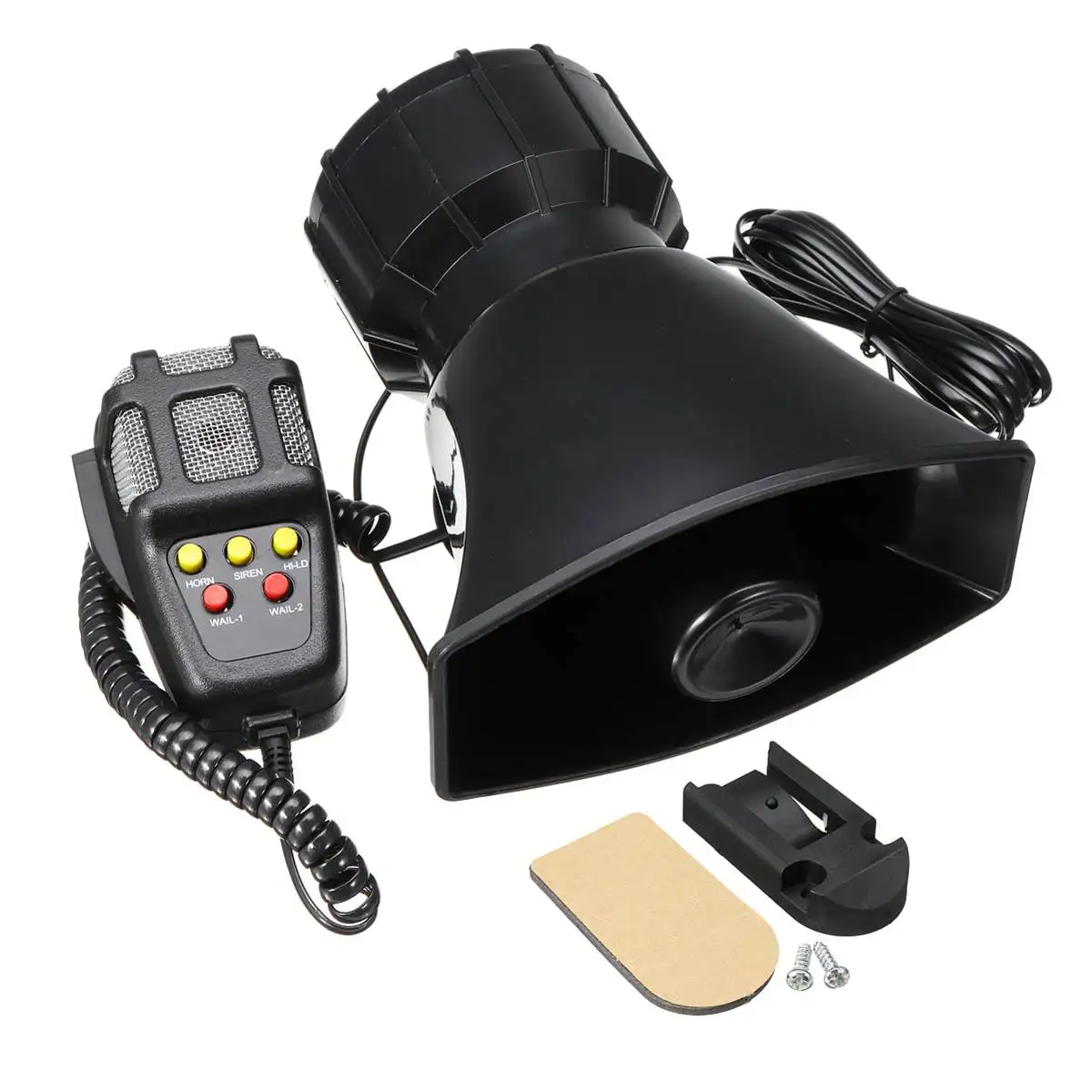 12 V 300db гудок сирены Динамик для авто автомобиль сигнализация рога с микрофоном громкий громкоговоритель с сиреной 5 звуков 60 Вт