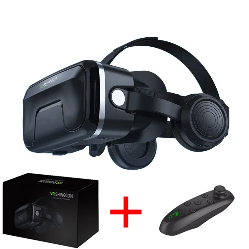 VR shinecon 7,0 гарнитура обновленная версия Очки виртуальной реальности 3D VR очки гарнитура для шлема игровая коробка - Цвет: Bundle 2