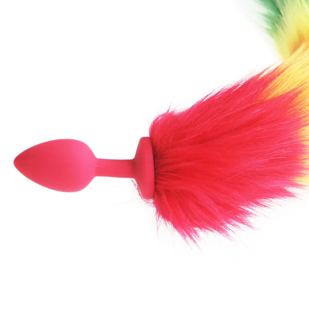 hh080 rainbow fox tail anal plugs (22)