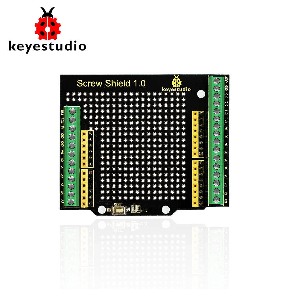 Keyestudio Proto screw Shield собрать bindingpost Прото Щит для Arduino UNO R3