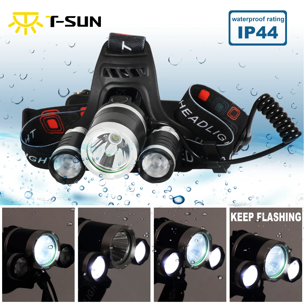 T SUNRISE LED Cree T6 + 2xpe Головной фонарь освещение фонарик перезаряжаемый 4 режима