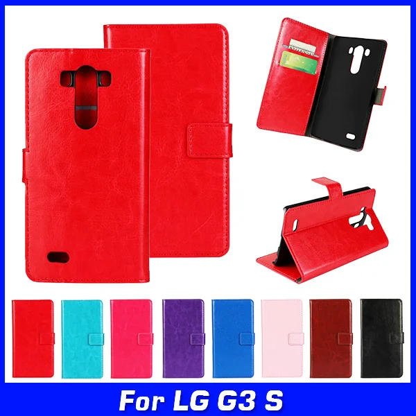 

Luxury Flip Wallet PU Leather Case Cover For LG G3s G3 s mini Beat D724 D722 D728 D725 Cell Phone Shell Cover With Card Holder
