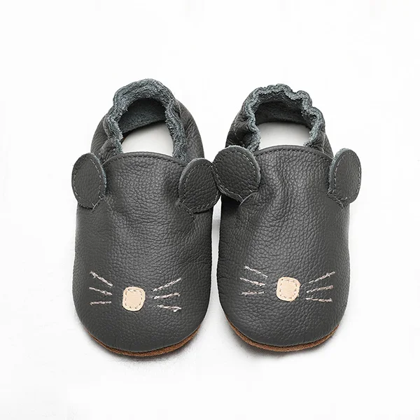 Натуральная кожа дышащая мягкая подошва Высокое качество обувь для новорожденных - Цвет: Dark Grey