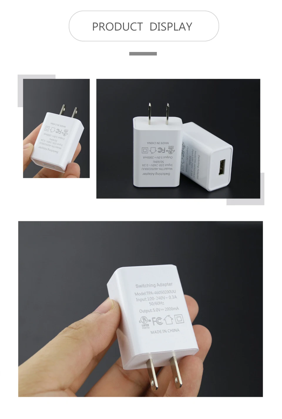 US Charger 5V2A Fast Charging Conversion plug One USB Wall Charger travel in USA Japan Thailand  Taiwan Canada Colombia Mexico (9)