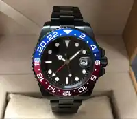 ind movement One-way rotating bezel GMT luminous men's watch p106-p8Sapphire crystal 40mm parnis PVD case Asian Automatic Self-W