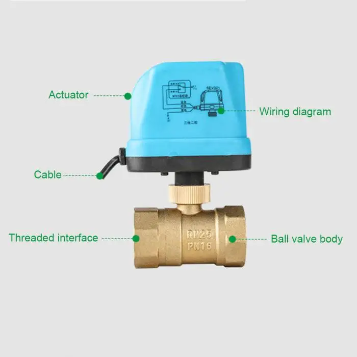 220 V электрический шаровой клапан латунный моторизованный двухсторонний прочный водонепроницаемый Тип переключателя LAD-sale