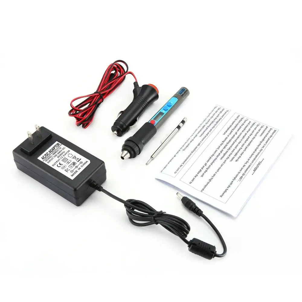 

PX-988 DC12V 40W Digital Adjustable Internal Heating Electric Soldering Iron Handle Lighter Socket Tools with Soldering Tips