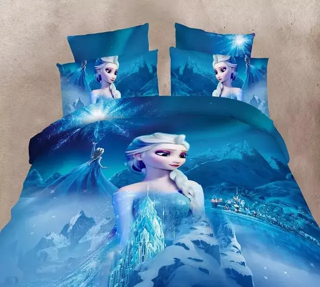 blue color Frozen Elsa bedding set Girl�s Children�s bedroom decor