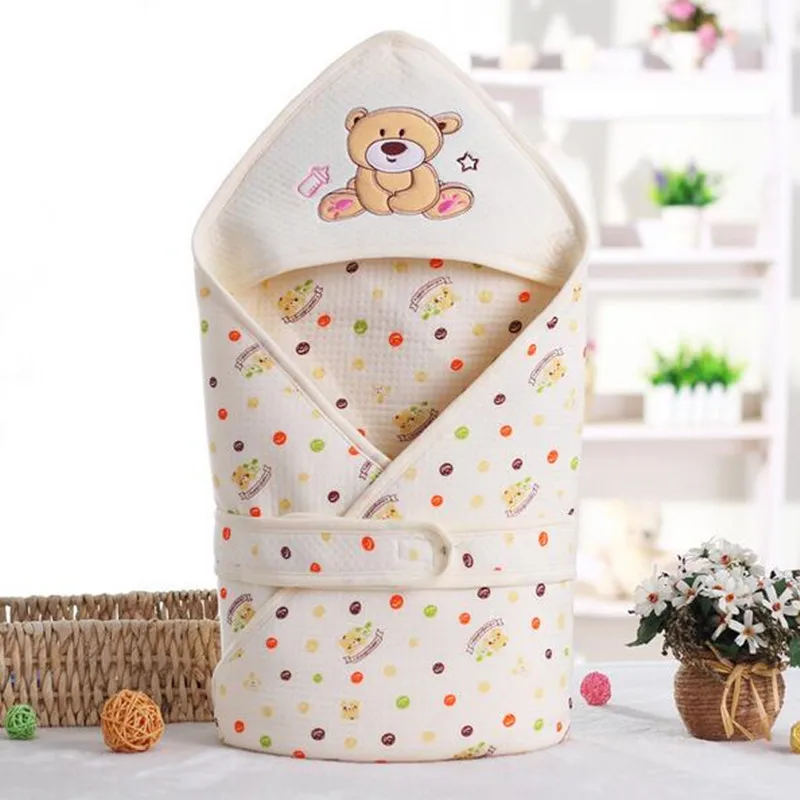 Хлопковый Конверт для младенцев; детское одеяло; спальный мешок для новорожденных; спальный мешок с рисунком; детское одеяло для пеленания - Цвет: yellow