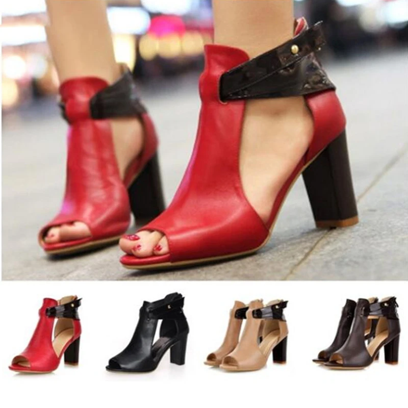 

2019 Fish mouth high heel sandals Women Casual Summer Shoes Female Pumps Sandals Size 35-43 Beach Shoes Women