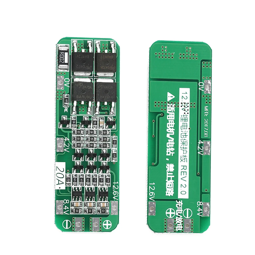 

1 Set 3S 20A Li-ion Lithium Battery 18650 Charger PCB BMS Protection Board For Drill Motor 12.6V Lipo Cell Module 64x20x3.4mm