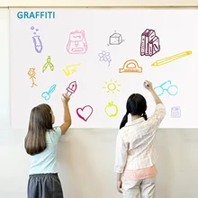 HOHOFILM 1.52x10m White Writing Film Whiteboard Self-Adhesive Wall Sticker School Home Glass Sticker 60''x33ft Roll