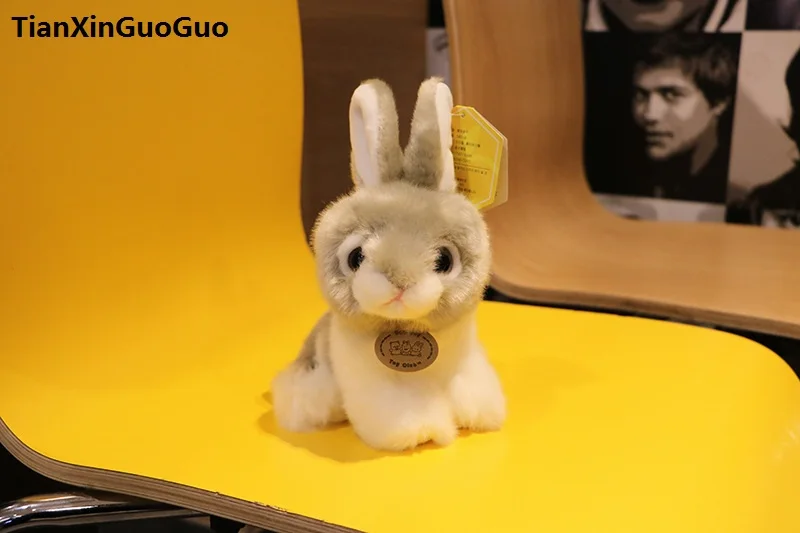 

about 20cm squatting rabbit plush toy cute gray rabbit soft doll baby toy birthday gift w2710