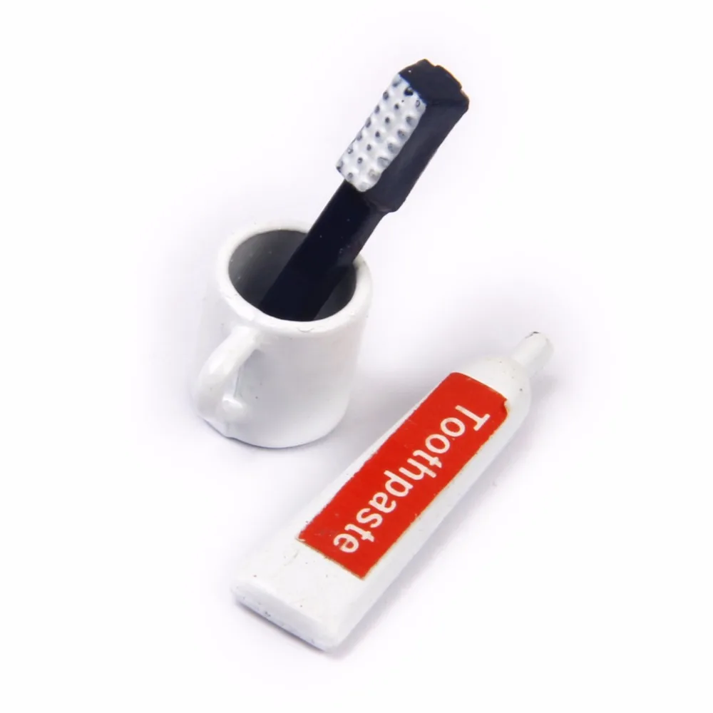 Buy 1/12 Dollhouse Miniature Toothbrush Toothpaste Cup