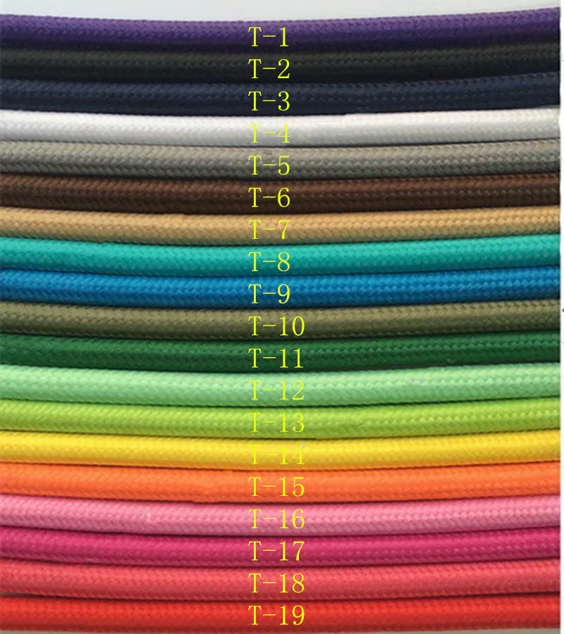 50ma lot of VDE certification 2 wheel core textile weaving wire mesh cable wire and a variety of colors of the power cord (4)