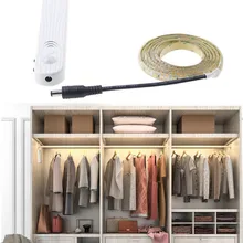 1/2/3 M светодиодный под кабинет огни движения PIR Сенсор светодиодный 12 V лампа для платяного шкафа светило ночного освещения для Кухня Спальня Closet