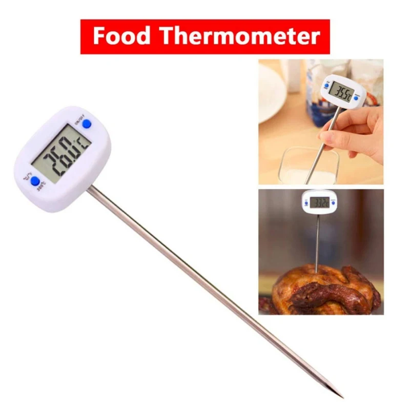 

Insert Probe Food Thermometer With Digital Display Barbecue Meat Milk Liquid Temperature Tester Thermometer For Kitchen