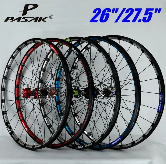 

Pasak HB09 MTB Mountain Bike bicycle wheel 26er 27.5er Milling trilateral front 2 rear 4 bearing japan hub super smooth wheelset
