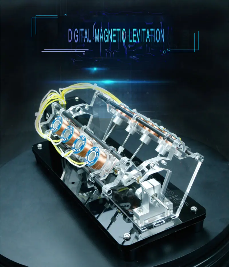 

Electromagnet Engine V-type Motor Model Lanchable High-Speed Machine Creative Decoration Kid's Learning Educational Toy