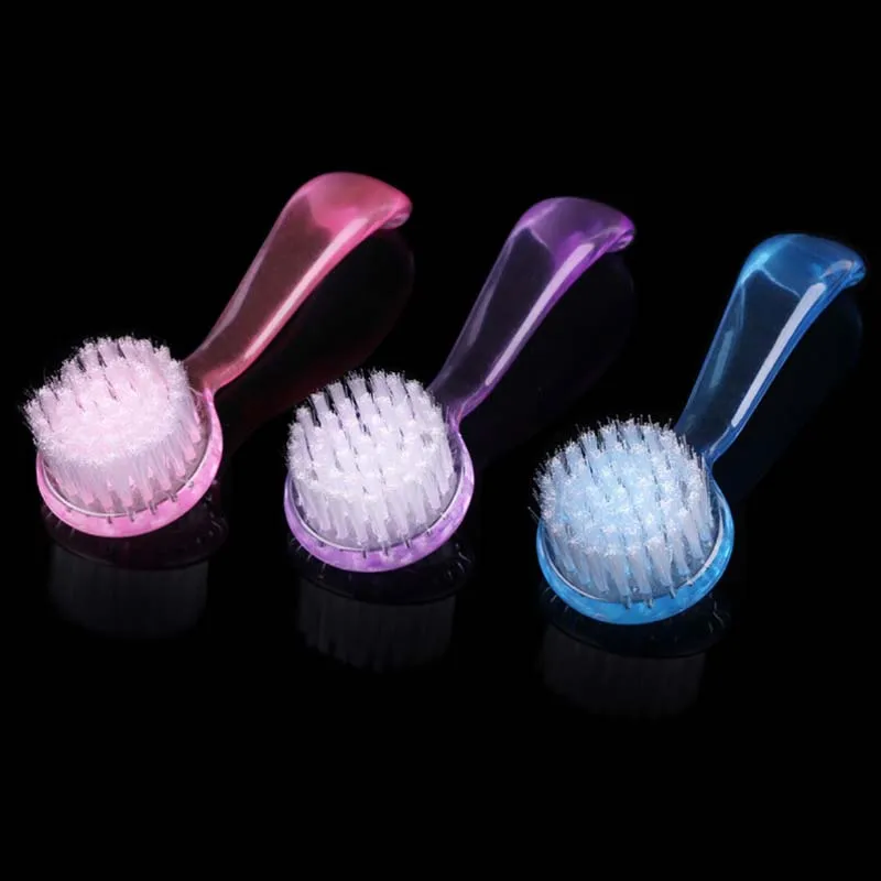 

1 Pcs Professional Plastic Nail Dust Clean Cleaning Brush with Cap Round Head Make Up Washing Brush Nail Accesories Tools 2018