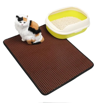 

Home Popular Pet Cat Litter Mat EVA Double Layer Cat Litter Trapping Pet Litter Cat Mat Clean Pad Products For Cats Accessories