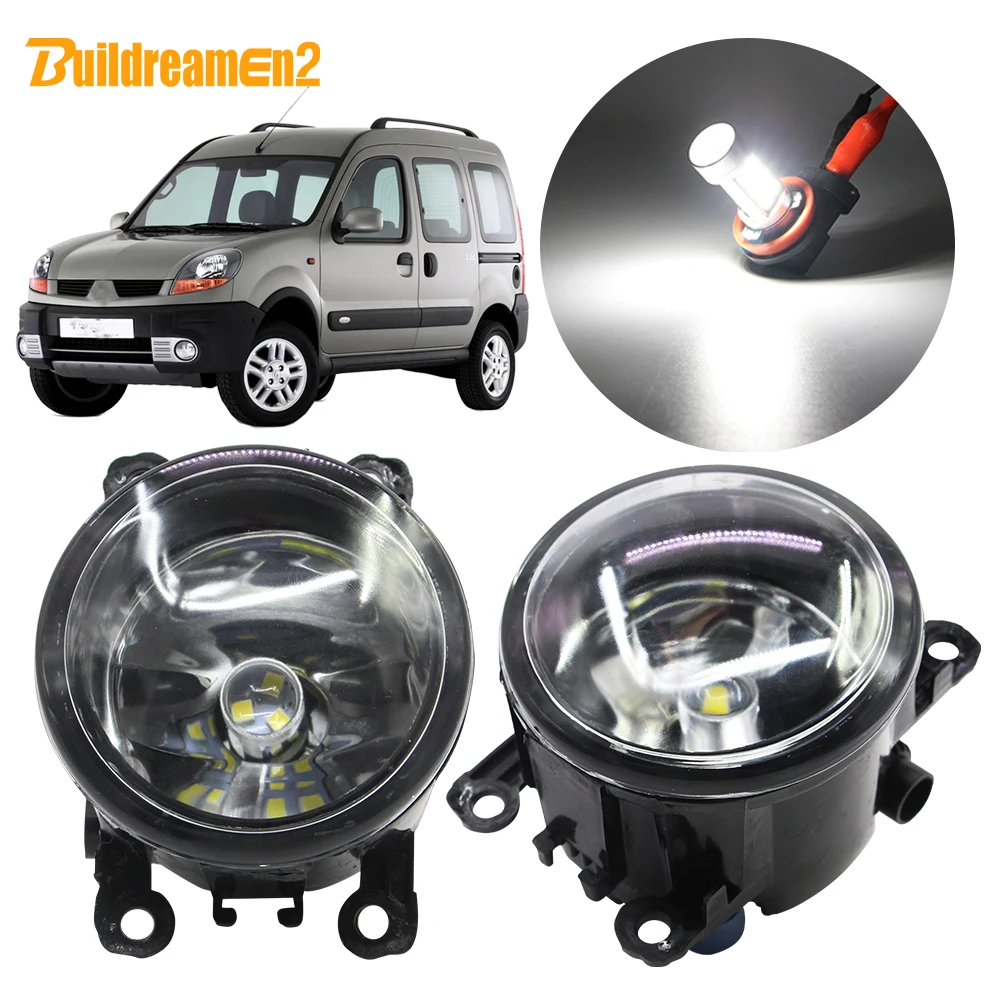 

Buildreamen2 Car Accessories H11 Fog Light Lampshade + Bulb Daytime Running Light 12V For Renault Kangoo Grand Kangoo 2007-2015