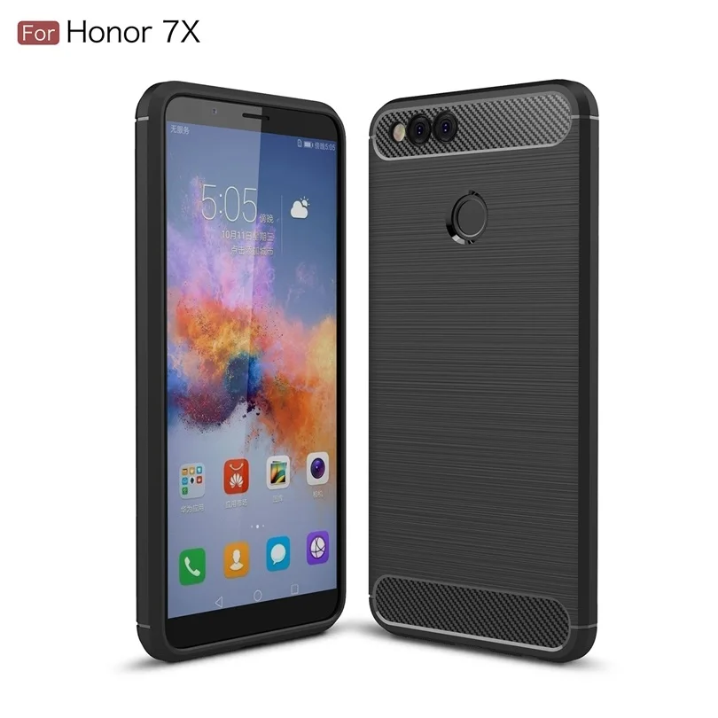 For Huawei Honor 7X / Honor7X 5.93&quot Case Slim Rugged Hybrid Armor Shockproof Soft Rubber Silicone Phone Cases Cover |