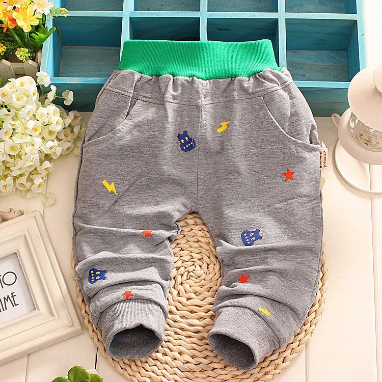 Новинка весны-осени детские штаны хлопок с мультяшным принтом для детей от 0 до 2 лет брюки для мальчиков и девочек Детские штаны
