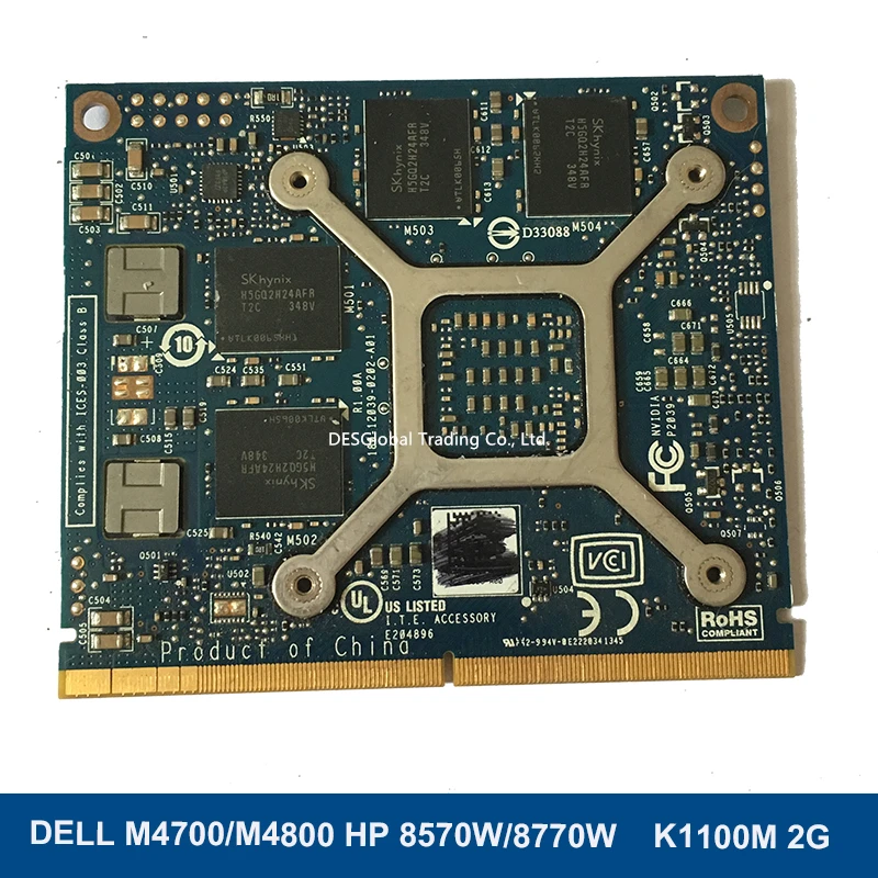 Оригинальная видеокарта K1100M 2GB для DELL M4700 M4800 hp ZBOOK 15 8570W 8770W N15P-Q1-A2, видеокарта для ноутбука, полностью протестированная