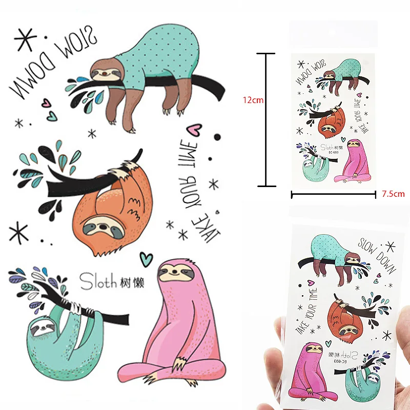 المائية الكسل المؤقتة الوشم ملصق للماء المرأة وهمية الوشم الرجال الأطفال الجسم الفن الساخن تصميم 12X7.5 سنتيمتر المائية الكسل المؤقتة الوشم ملصق للماء المرأة وهمية الوشم الرجال الأطفال الجسم الفن الساخن تصميم 12X7.5 سنتيمتر