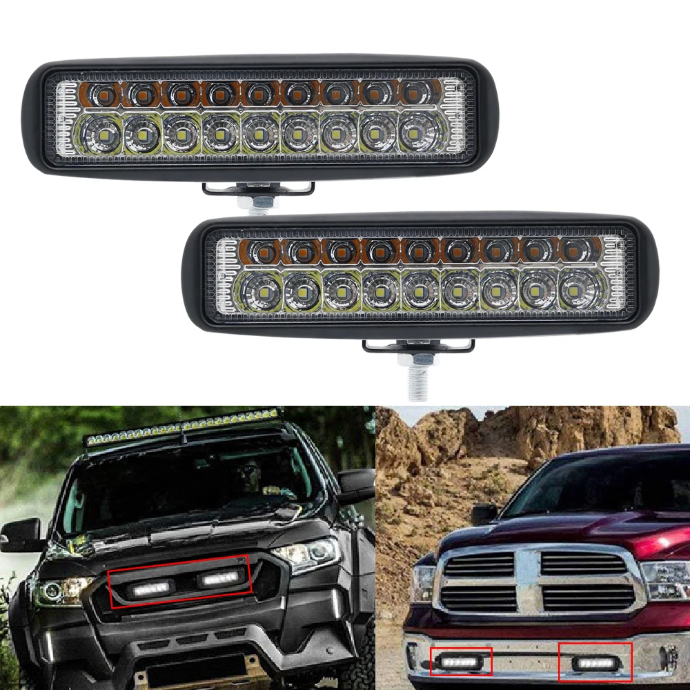 

1Pcs 2Pcs 54W DRL LED Flood Work Light Worklight 10-30V 4WD 12 Volt Led Work Lights For Off Road Vehicle SUV Car Trucks