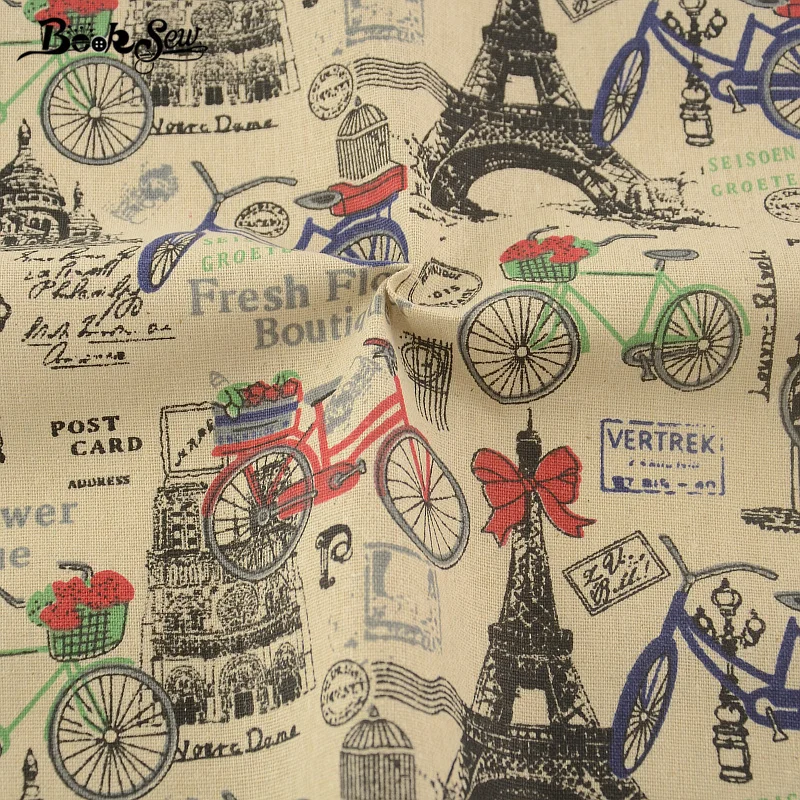 Печатная Эйфелева башня дизайн Booksew Текстиль хлопок льняная ткань Парижская тема швейный материал для сумки скатерть занавеска подушка