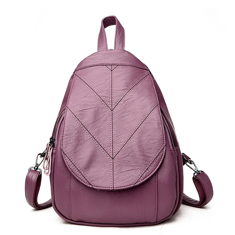 

Preppy Style Leather School Backpack Bag For College Simple Design Girls Casual Daypacks Mochila Women Bags