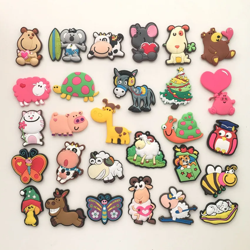 Free shipping (10pcs/lot) Cute Cartoon Animal fridge whiteboard sticker Silicon Gel