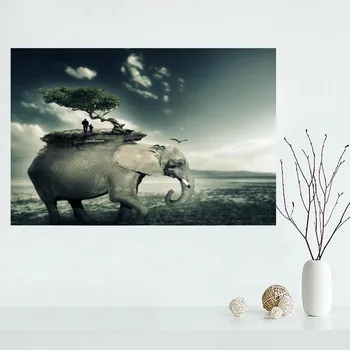 

Fashion Classic Custom elephant Canvas Painting Poster Home Decor Cloth Silk Fabric Wall Art Poster for Living Room