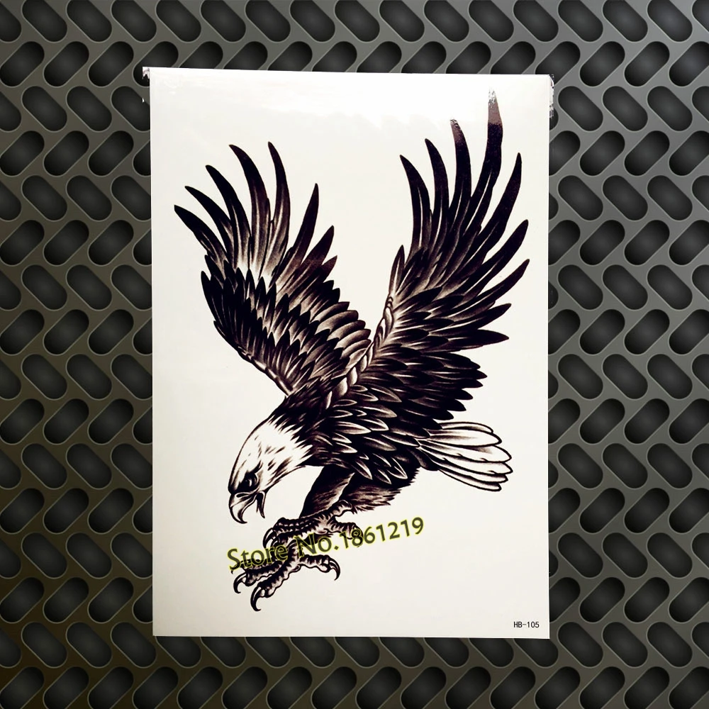 Временные тату наклейки Dark Eagle Crow Женская фотонаклейка флэш паста 21*15 см