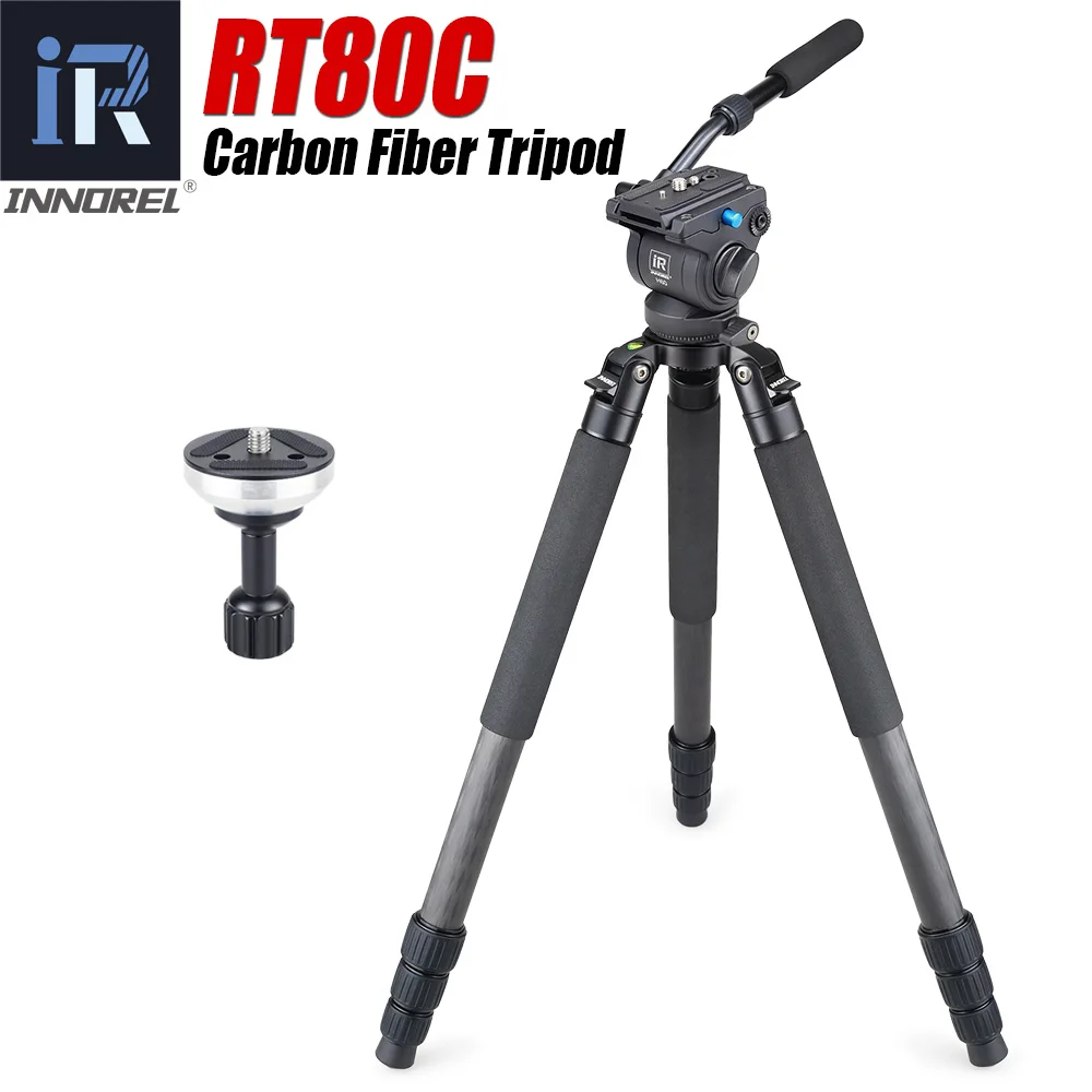 Suporte da Câmara de Observação Tripé para Dslr Fibra de Carbono Observação de Aves Rt80c Professional Camera Filmadora Heavy Duty de Aves Tigela Tripé 20 kg Max