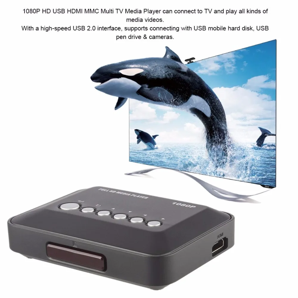 Медиаплеер kebidumei USB 2 0 1080P HD SD/MMC TV видео SD MMC RMVB MP3 Multi HDMI медиаплеер коробка с пультом
