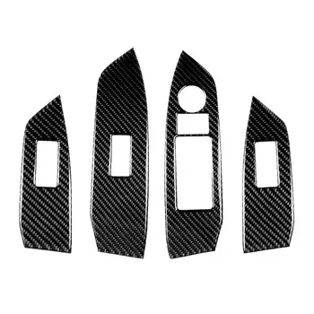 

4pcs Carbon Fiber Car Door Window Switch Panel Cover Trim for CX5 2017-2018