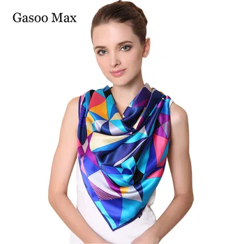 

2017 Large square scarf shawl women autumn and winter high-grade 100% genuine silk scarf big size 110*110cm silk scarves Shawls